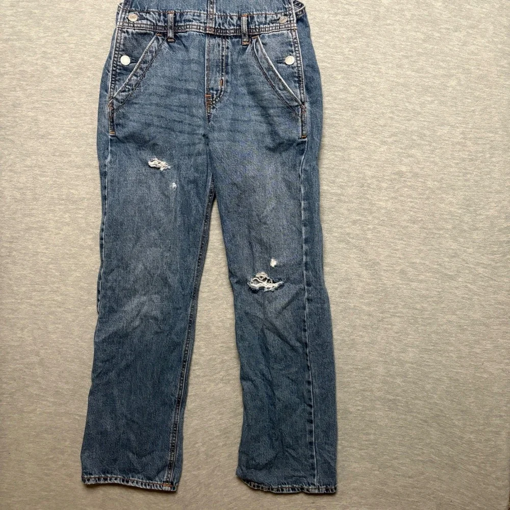 GAP Denim Loose Straight Overalls‎ Adjustable Straps Distressed Kids XL